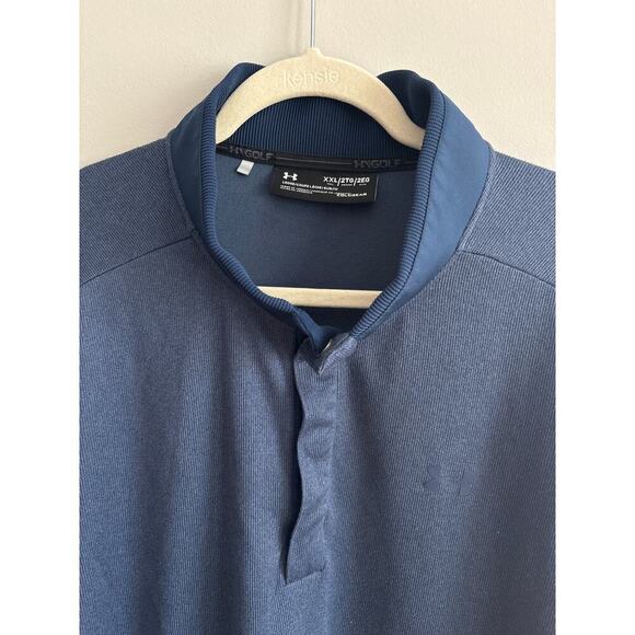 Under Armour Quarter Zip Golf Loose Fit Sweater In Blue Size XXL - Picture 2 of 5